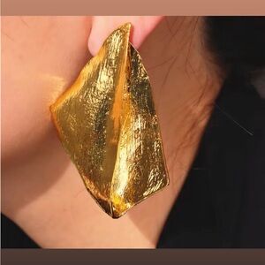 Gold and Silver Stainless Large Statement earrings